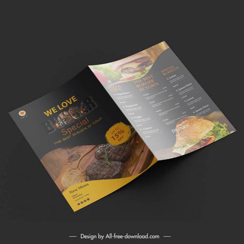 قالب منو برگر لایه باز